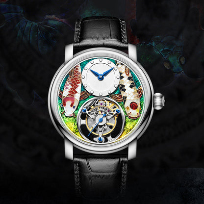 Reserve(30 days)--HAOFA Enamel (Cloisonne) Carp Tourbillon 2218