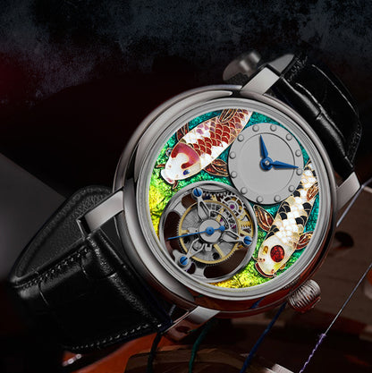 Reserve(30 days)--HAOFA Enamel (Cloisonne) Carp Tourbillon 2218