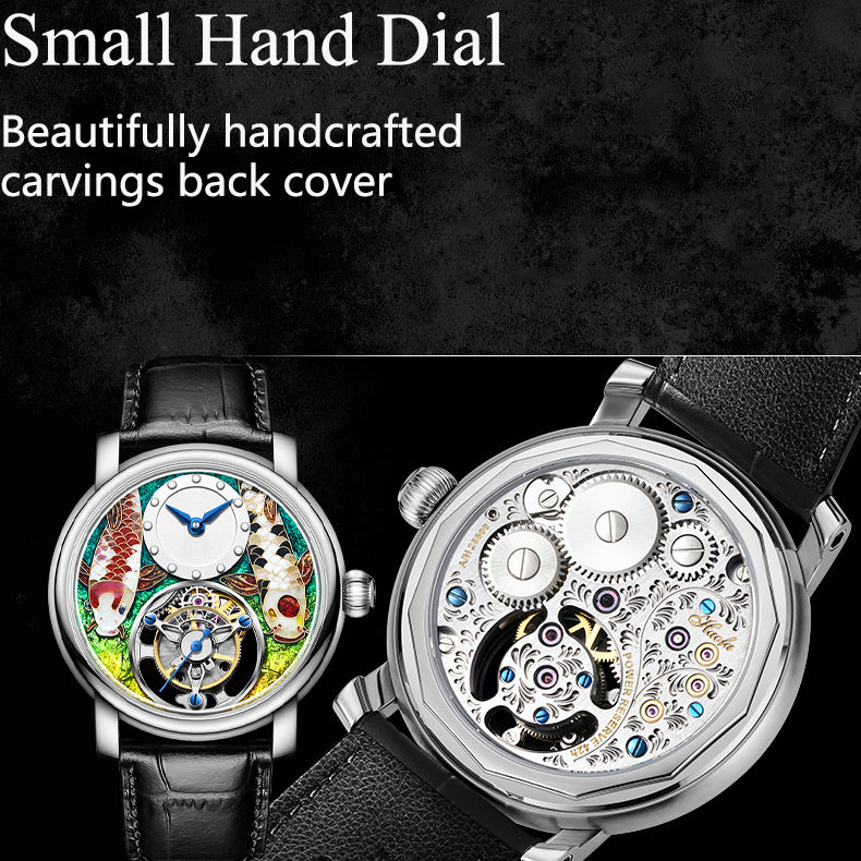 Reserve(30 days)--HAOFA Enamel (Cloisonne) Carp Tourbillon 2218