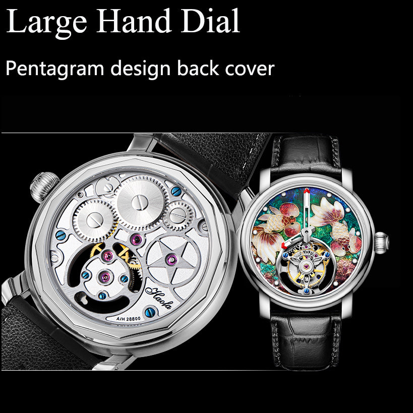 Reserve(30 days)--HAOFA Enamel (Cloisonne) Carp Tourbillon 2218