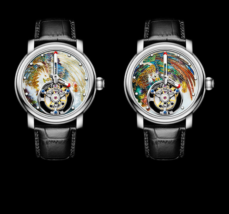 Reserve(30 days)--HAOFA Enamel (Cloisonne) Carp Tourbillon 2218