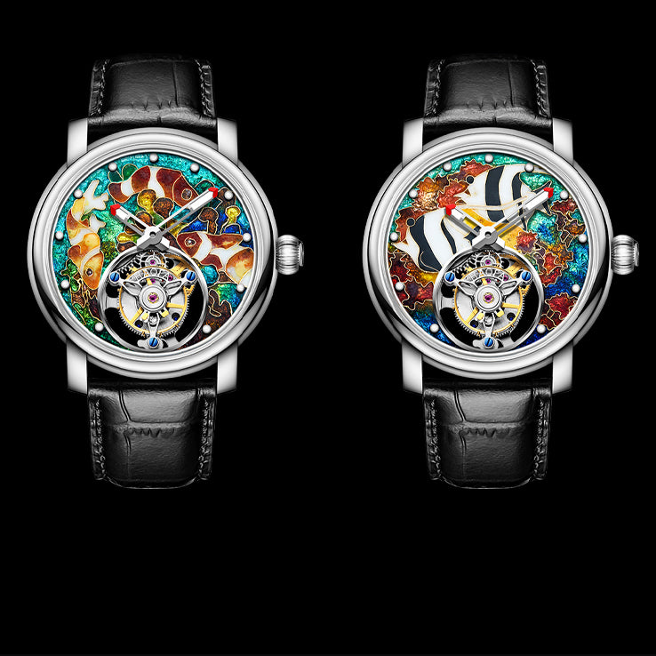 Reserve(30 days)--HAOFA Enamel (Cloisonne) Carp Tourbillon 2218