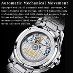 Haofa 2291 Automatic Movement Calendar Display Moon Phase Diamond Bezel Mens Watch