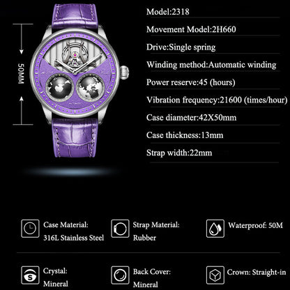 Haofa 2318 Model 3D Earth Rotating Mineral Crystal Watches