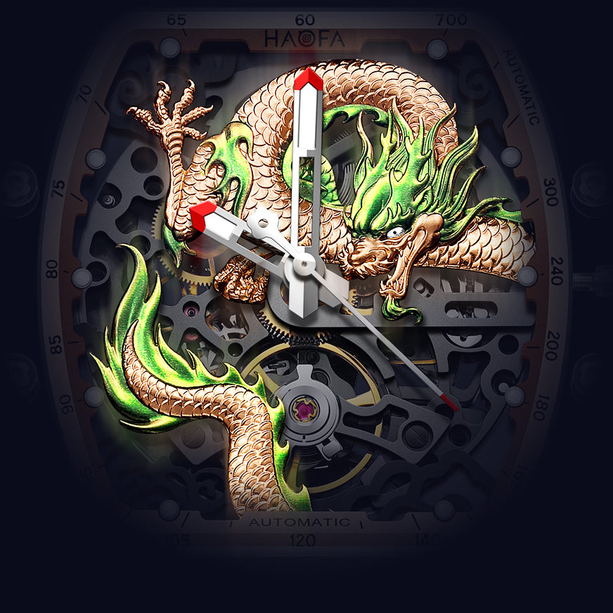 HAOFA 3D Dragon Crystal Automatic Watch 2321