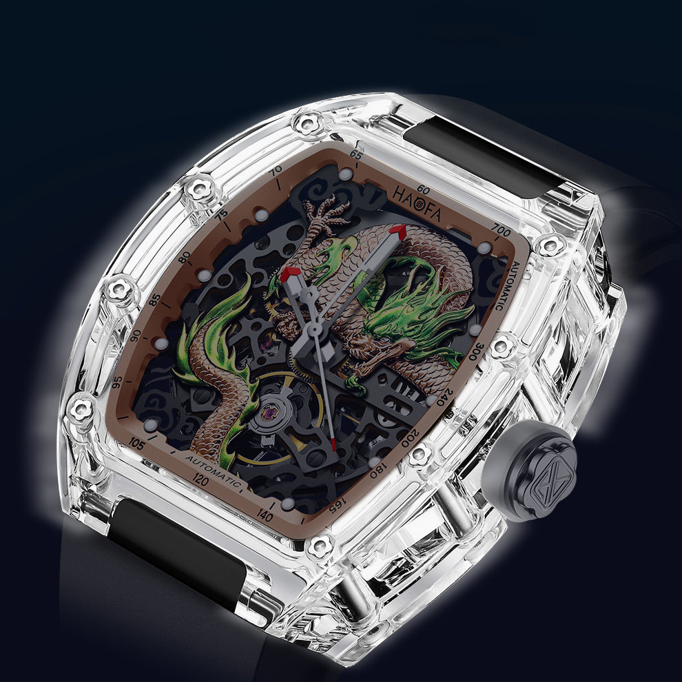 HAOFA 3D Dragon Crystal Automatic Watch 2321