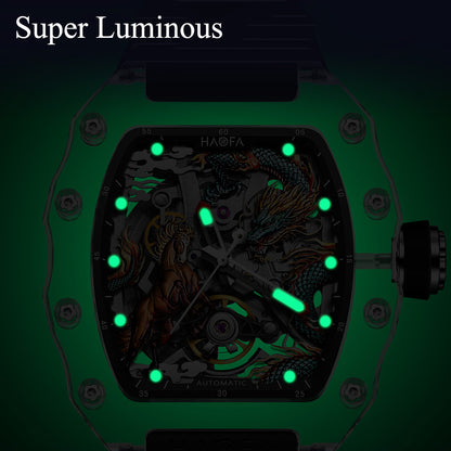 Haofa Crystal 2323 3D Dragon and Horse 60H Automatic Watch