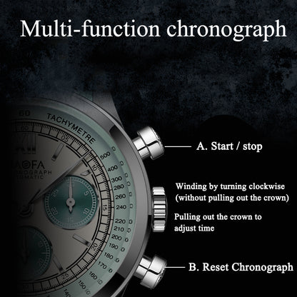 Haofa 2371 Dopamine Color Chronograph Watch Tachymeter Automatic Movement WristWatch