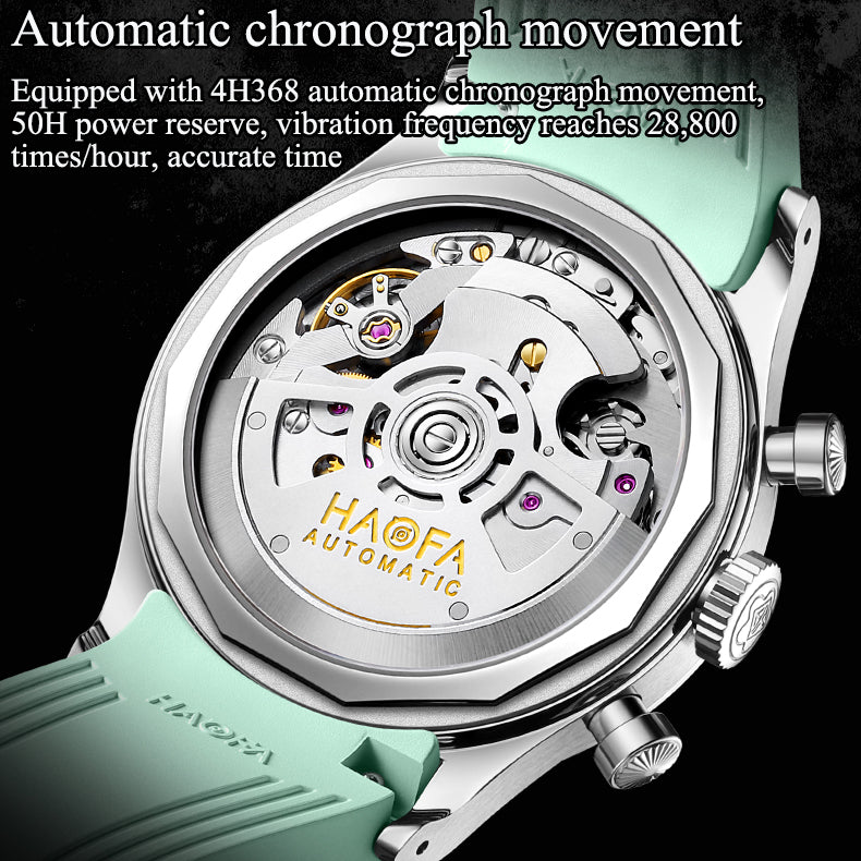 【Pre-sale】Haofa 2371 Dopamine Color Chronograph Watch Tachymeter Automatic Movement WristWatch