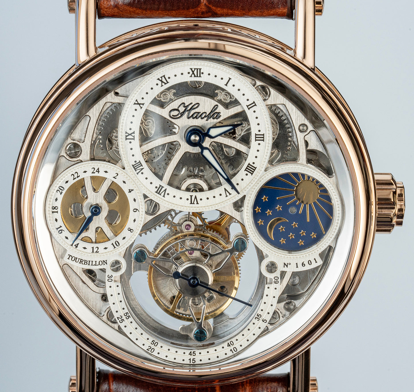 Haofa 1601 Skeleton GMT CNC Engraving Tourbillon 28800