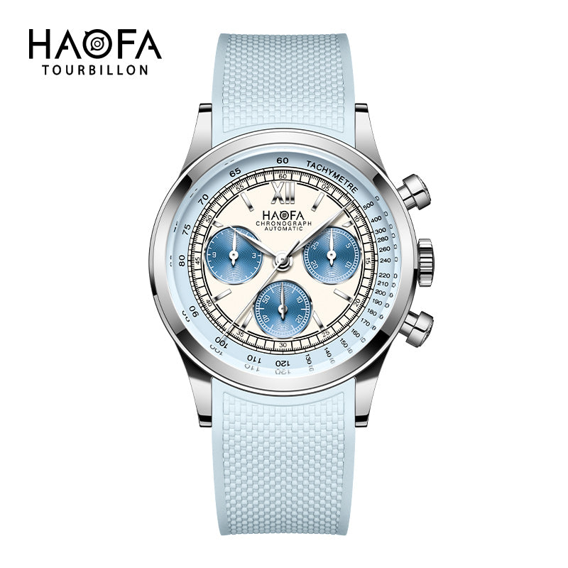 Haofa 2371 Dopamine Color Chronograph Watch Tachymeter Automatic Movement WristWatch