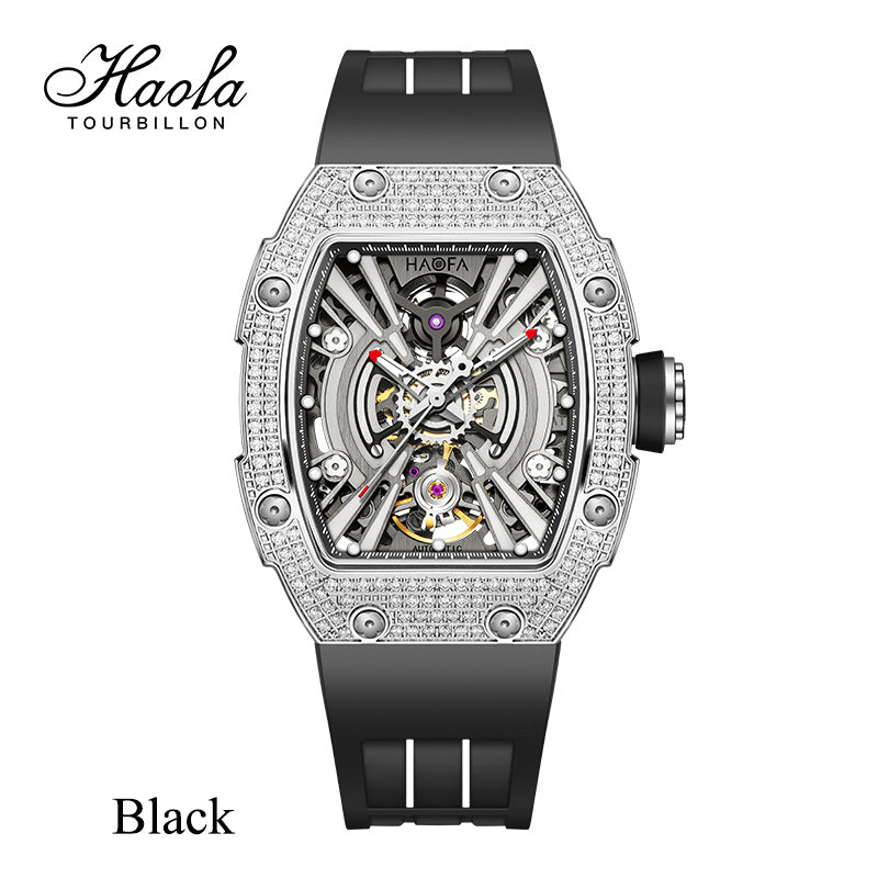 HAOFA Middle Size Automatic Movement watch Crystal bezel and side 60 hours power 50M Waterproof  1907L