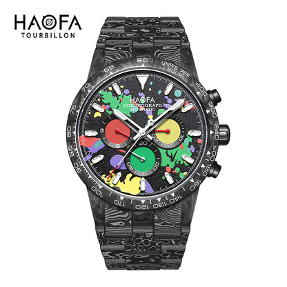 HAOFA 2366-1 Full Carbon Fiber Automatic Chronograph Movement Screw-in crown Watch