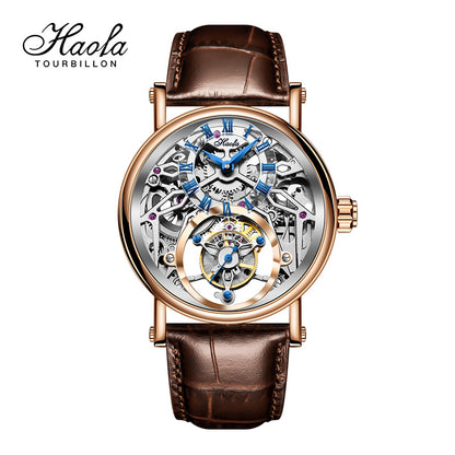 Haofa 1602 Flying Tourbillon CNC ENGRAVING Dial Skeleton Watch