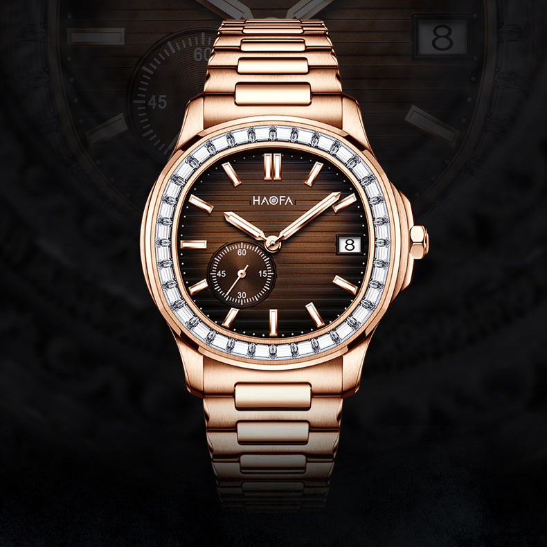 HAOFA Automatic Micro Rotor Diamond Bezel Watch Model 2290