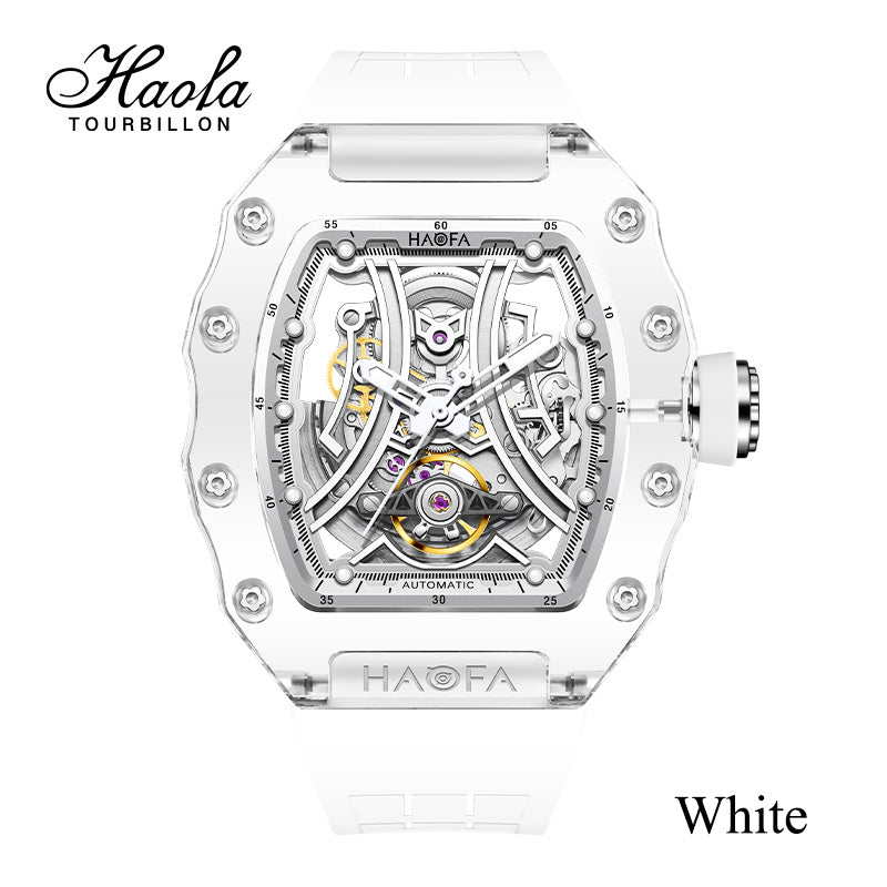 Haofa 2325 Racing Track Dial Transparent K9 Crystal Case Super Luminous Watch