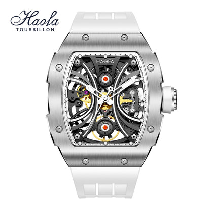 Haofa 1909A Stainless Steel Case Skeleton Automatic Watch Super Luminous 80 hours power