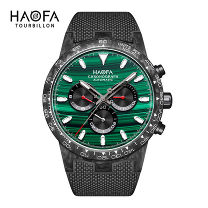 HAOFA Chronograph Movement Full Carbon Fiber Automatic Screw-in crown Watch  2366