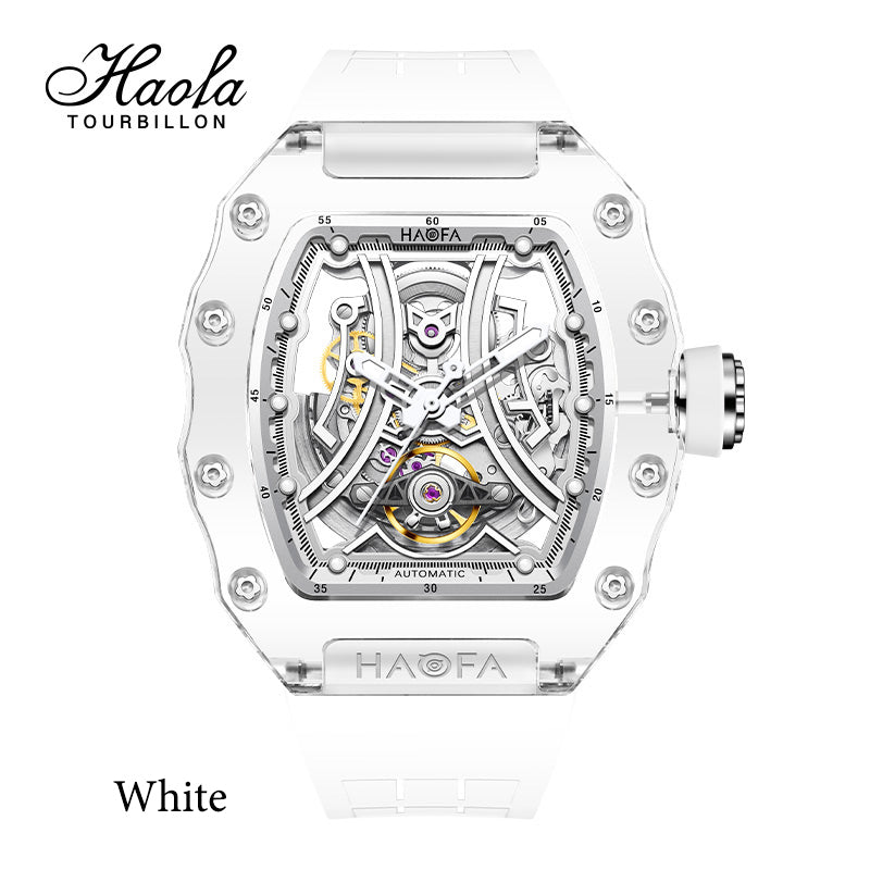 Haofa 2325 Racing Track Dial Transparent K9 Crystal Case Super Luminous Watch