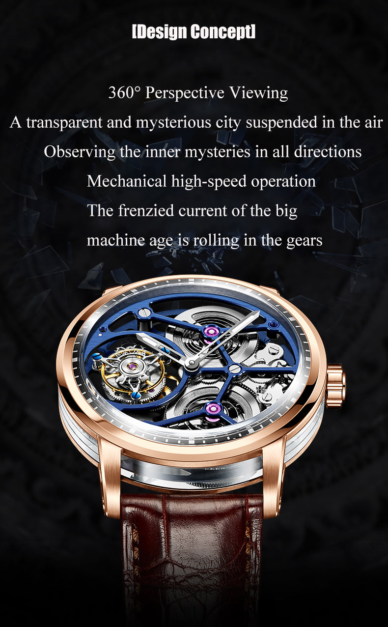 HAOFA Sapphire Middle Case Double Barrel Tourbillon Watch 1945