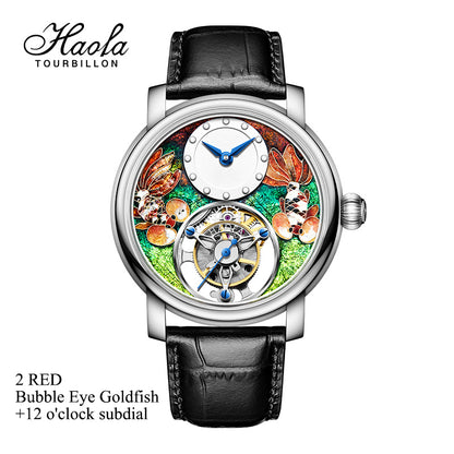 Reserve(30 days)--HAOFA Enamel (Cloisonne) Carp Tourbillon 2218