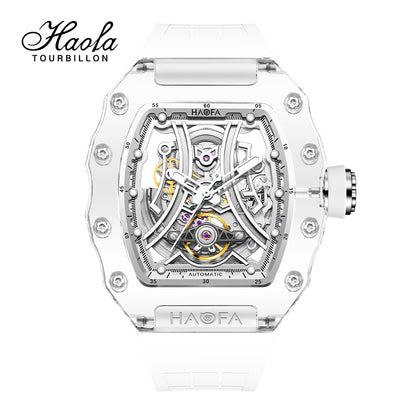 Haofa 2325 Racing Track Dial Transparent K9 Crystal Case Super Luminous Watch