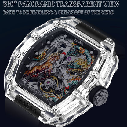 Haofa Crystal 2323 3D Dragon and Horse 60H Automatic Watch