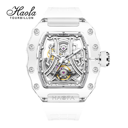 Haofa 2325 Racing Track Dial Transparent K9 Crystal Case Super Luminous Watch