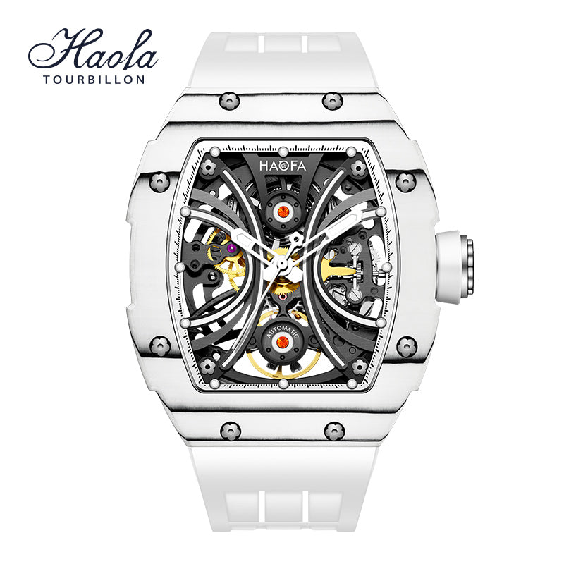 Haofa Men Skeleton Automatic watch NTPT Carbon Fiber Bezel Super luminous 80 hours power 1909