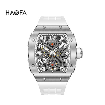 HAOFA 1923A Big Number Maze Skeleton Stainless Steel Automatic Watch