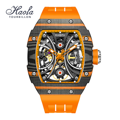 Haofa Men Skeleton Automatic watch NTPT Carbon Fiber Bezel Super luminous 80 hours power 1909