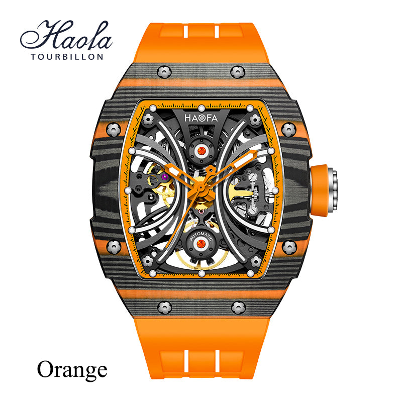 Haofa Men Skeleton Automatic watch NTPT Carbon Fiber Bezel Super luminous 80 hours power 1909