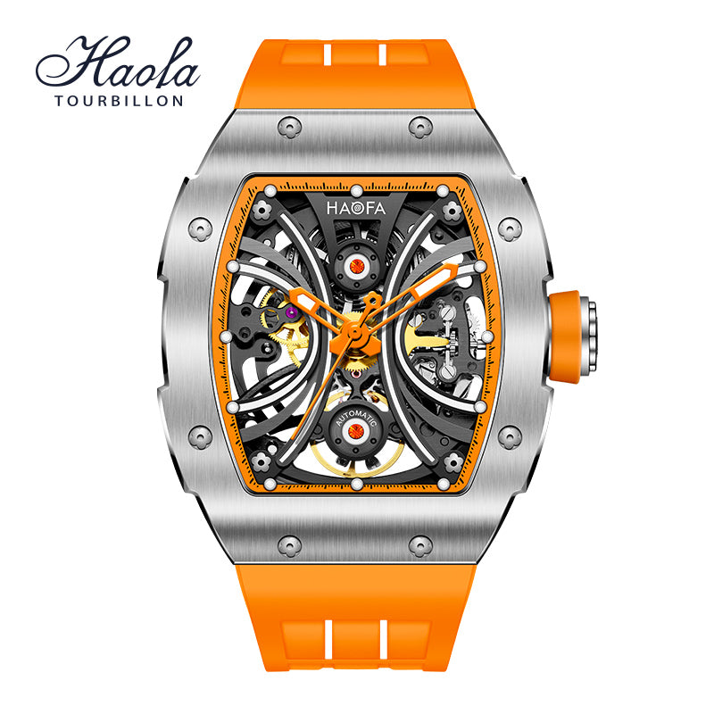 Haofa 1909A Stainless Steel Case Skeleton Automatic Watch Super Luminous 80 hours power