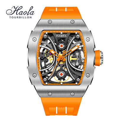 Haofa 1909A Stainless Steel Case Skeleton Automatic Watch Super Luminous 80 hours power