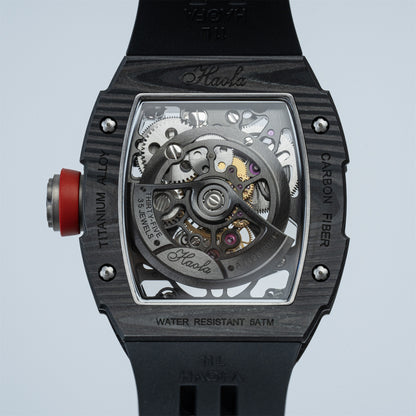 HAOFA Automatic Tourbillon Movement Free-sprung Balance 1901-1 Double Spring carbon fiber bezel Titanium magnesium