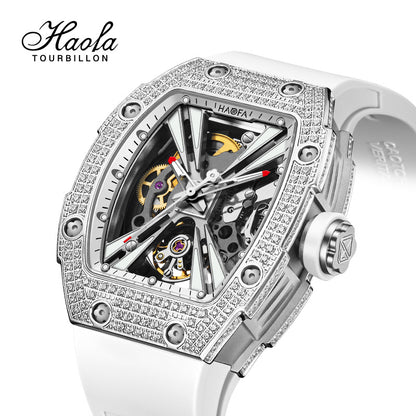 Haofa 1993S Middle Size Diamond Bezel X Element Skeleton Automatic Watch