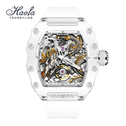 Haofa Crystal 2323 3D Dragon and Horse 72H Automatic Watch