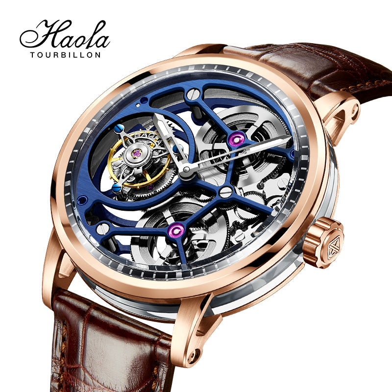 HAOFA Sapphire Middle Case Double Barrel Tourbillon Watch 1945