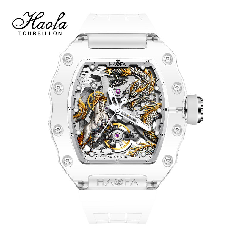 Haofa Crystal 2323 3D Dragon and Horse 60H Automatic Watch