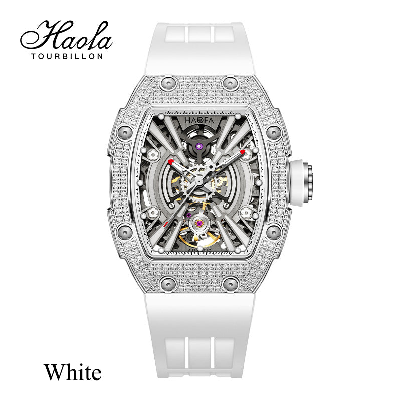 HAOFA Middle Size Automatic Movement watch Crystal bezel and side 60 hours power 50M Waterproof  1907L