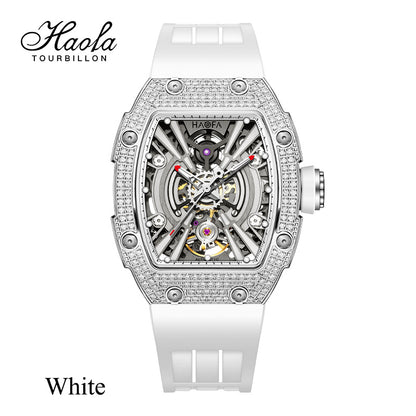 HAOFA Middle Size Automatic Movement watch Crystal bezel and side 60 hours power 50M Waterproof  1907L