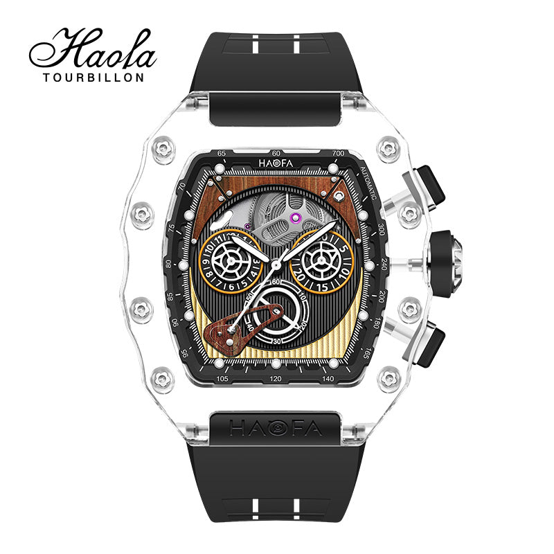 HAOFA Automatic Chronograph Movement K9 Crystal Case Watch 2368