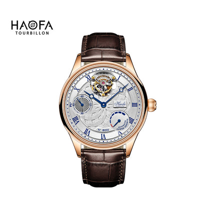 HAOFA 12'clock Power Reserve Display Automatic Tourbillon Watch 8001