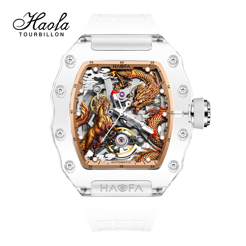 Haofa Crystal 2323 3D Dragon and Horse 60H Automatic Watch