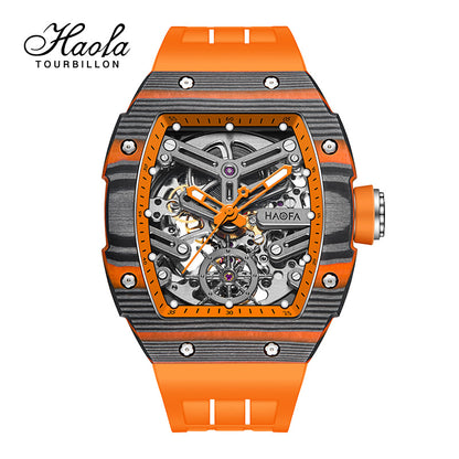 HAOFA 1982 Navigator Skeleton Carbon Fiber Automatic Mechanical Watch