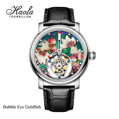 Reserve(30 days)--HAOFA Enamel (Cloisonne) Carp Tourbillon 2218