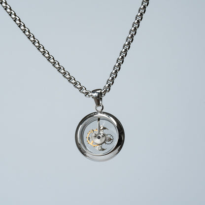 Haofa HFT1001 Titanium Stainless Steel Tourbillon Necklace