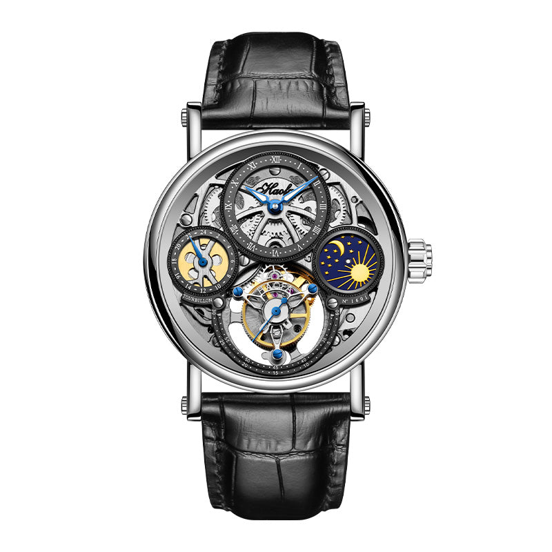 Haofa 1601 Skeleton GMT CNC Engraving Tourbillon 28800