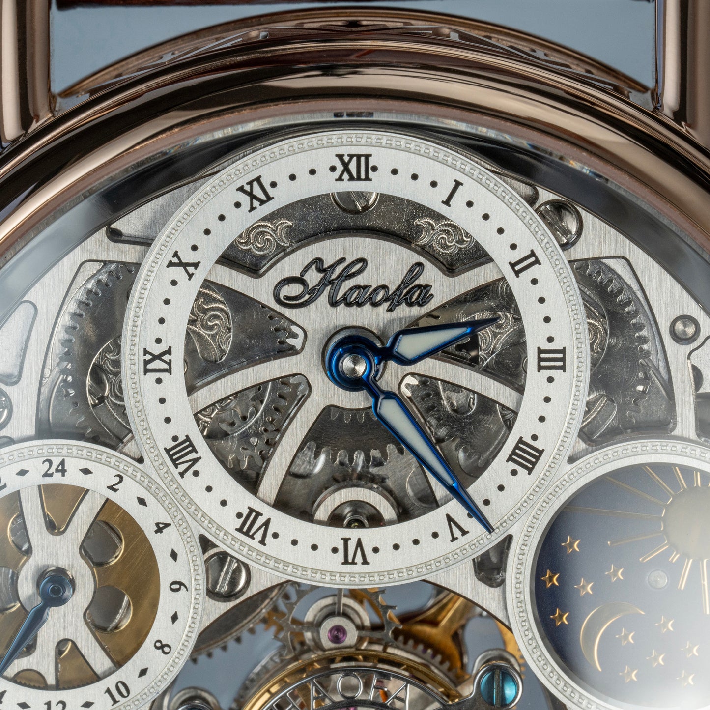 Haofa 1601 Skeleton GMT CNC Engraving Tourbillon 28800