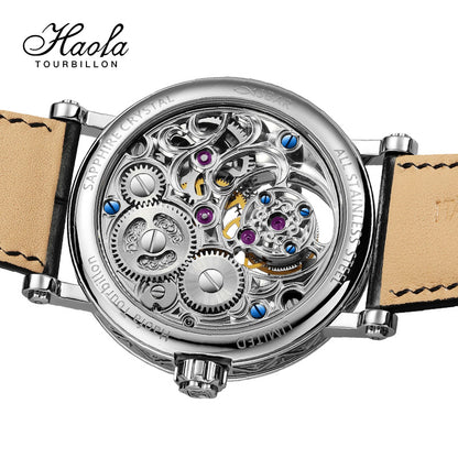 Haofa 1602 Flying Tourbillon CNC ENGRAVING Dial Skeleton Watch